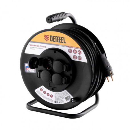 Household extension cord, with grounding and switch, 2 m, 6 sockets, 10 A, UHz10 Denzel series