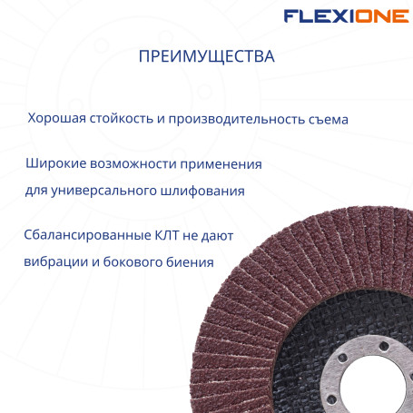 Flat petal circle 125x22.2 mm P80 Flexione blue line