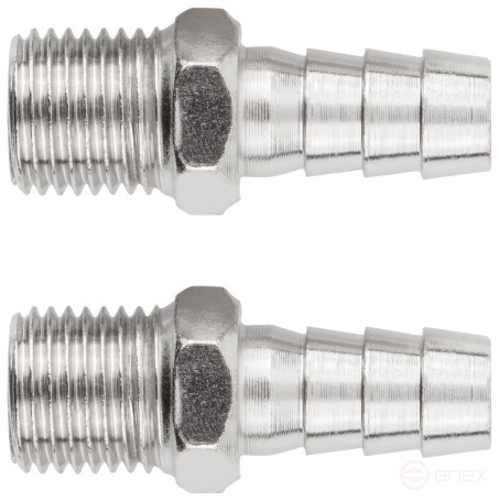 Herringbone adapters 10 mm - 1/4" external thread, 2 pcs.
