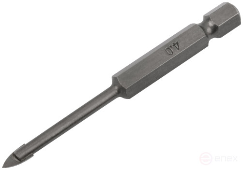 Tile and glass drill bit, hexagon U-shank for a 4x70 mm bit