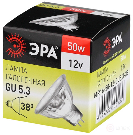 Halogen lamp ERA GU5.3-MR16-50W-12V-CL 50W soffit Warm white light GU5.3