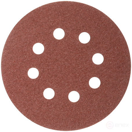 Круги абразивные шлифовальные перфорированные на ворсовой основе под "липучку" (Р40, 125 мм, 5шт.), CUTOP Profi