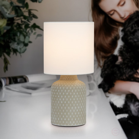 Rivoli Sabrina 7043-501 Table Lamp 1 * E14 40W ceramic grey with lampshade