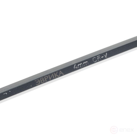 Ключ шестигранный 4мм ER-76504XL: Г-образный экстрадлинный с шаром ЭВРИКА /1/16/112