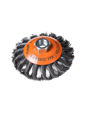 Brush for the ear 100 mm M14X2.0, flat, twisted metal wire 0.5mm.// HARDEN