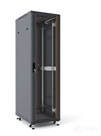Шкаф телекоммуникационный Ripo 256010GM/B 19" напольный 25U 600х1000 черный дверь стекло