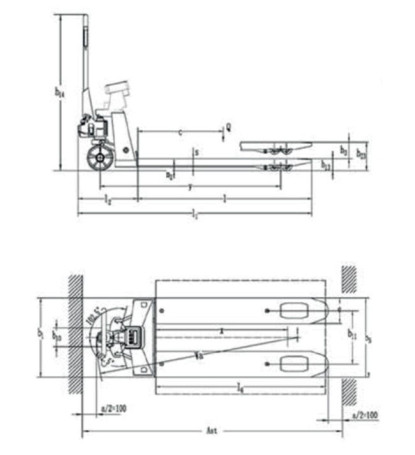 Hydraulic trolley with scales and printer OX 20VP OXLIFT 2000 kg