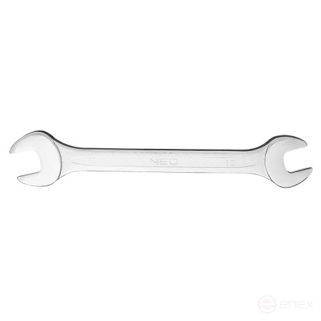 Ключ с открытым зевом, двухсторонний, 10 x 11 мм