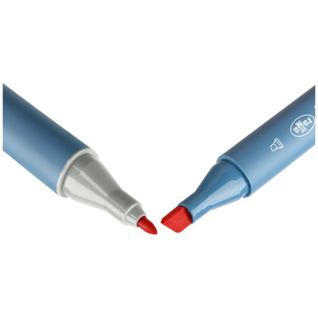 A set of double-sided markers for sketching Gamma "Studio" 108tsv., basic colors, triangular body, bullet-shaped /wedge-shaped. tips, plastic case