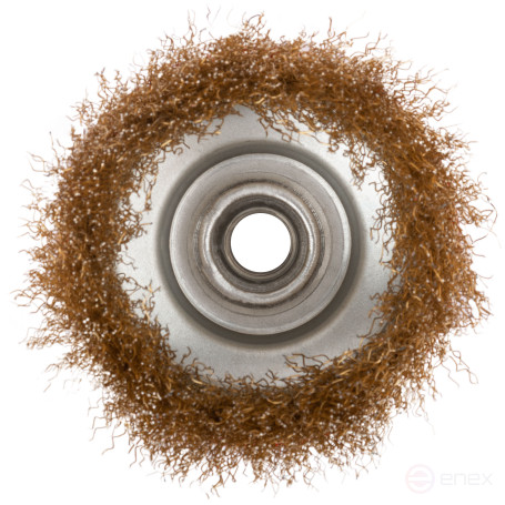 Cup plate, nut M14, latuned steel wavy wire 100 mm