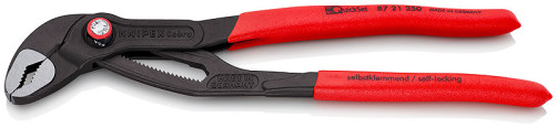 KNIPEX COBRA® QuickSet клещи переставные с фиксатором, быстрая установка, 50 мм (2"), под ключ 46 мм, L-250 мм, серые, 1-к ручки