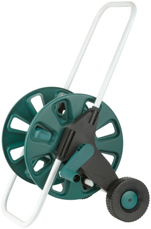 The hose reel is large (on wheels) 60 m (for 1/2 hose)