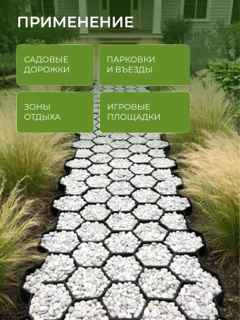 Lawn grating for garden paths and parking, black
