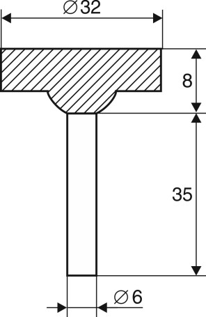 Abrasive ball Cylinder 32x8x6 mm