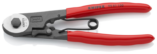 Cable cutter for cutting Bowden cable, cut: soft cable Ø 3 mm (including V2A), spring, L-150 mm, black, 1-k handles