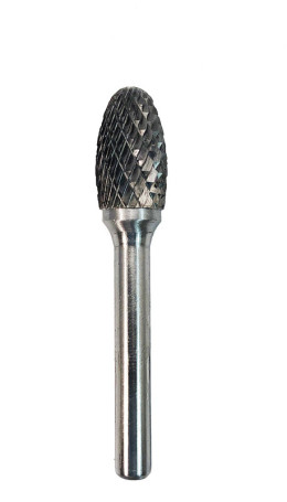 Борфреза №295, Форма E, Тв. Сплав, Двойная заточка 12*20*65 мм, d хв.= 6 мм Пласт бокс 1/10