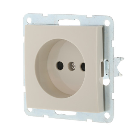 Socket without s/c, with blinds (beige) LK60