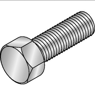 Hexagon bolt M10x16 Zn DIN 933 8.8 (50 pcs)