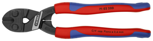 KNIPEX CoBolt® болторез, L-200 мм, рез: провол. мягк. Ø 6 мм, ср. Ø 5.2 мм, тв. Ø 4 мм, роял. струна Ø 3.6 мм, чёрн., 2-к ручки