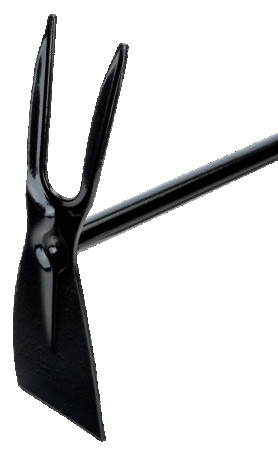 Two-pronged hoe on a long handle 15 cm