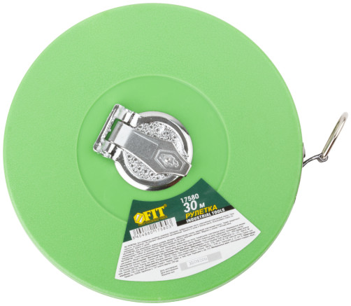 Tape measure, fiberglass tape, green plastic case 30 m