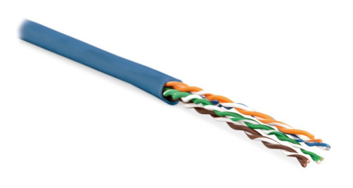 UUTP4-C5E-P24-IN-PVC-BL-305 (305 m) Twisted pair cable, unshielded U/UTP, category 5e, 4 pairs (24 AWG), stranded (path), PVC, -20°C – +75°C, blue