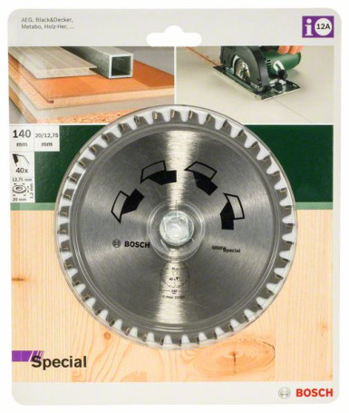 Пильный диск SPECIAL D= 140 мм; отверстие= 20 мм; к-во зубьев= 40
