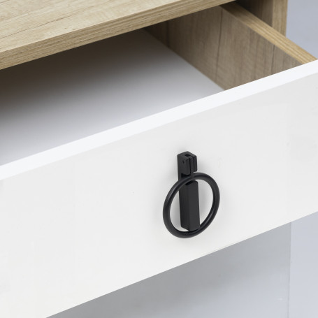 Handle meb. button met. ROUND black matte, AKS