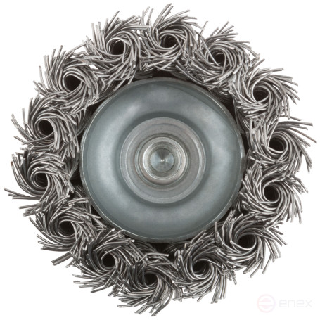 Bowl type, with pin, 65 mm twisted steel wire