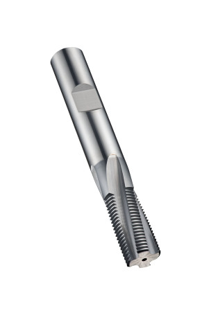 Milling cutter for threading with a spiral angle of 10° with coolant supply Ø 12 M 14, J22512.0X1.0