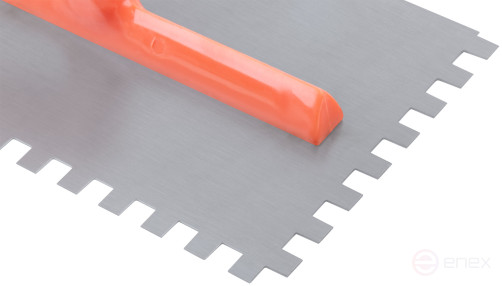 Гладилка стальная с пластиковой ручкой, 280х130 мм зубчатая, зуб 8х8 мм