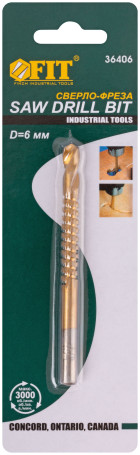 Drill-milling cutter universal titanium coating 6 mm