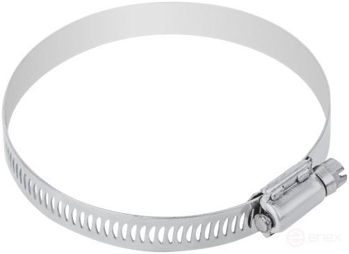 Хомут обжимной просечной, ширина 12,7 мм, нерж.сталь 65-89 мм