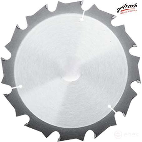 Пильный диск по газобетону и строительному дереву Атака 140*12T*20 быстрый профи