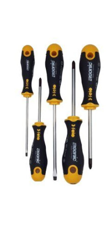 Felo Set of Ergonic SL, PH, PZ screwdrivers with 160 mm side cutters in a bag 40090604