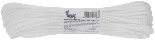 Веревка вязаная полипропиленовая, 4 мм х 20 м, р/н= 65 кгс