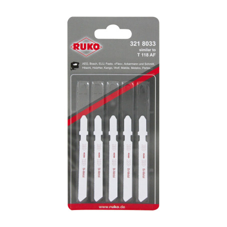 Пилки для электролобзиков RUKO 8033 HSS, 5 шт.