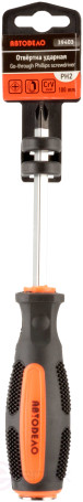 Phillips screwdriver "Avtodor" PH2x100mm (reinforced) kv rod (39403)