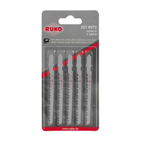 Saws for electric jigsaws RUKO 8072 HCS, 5 pcs.