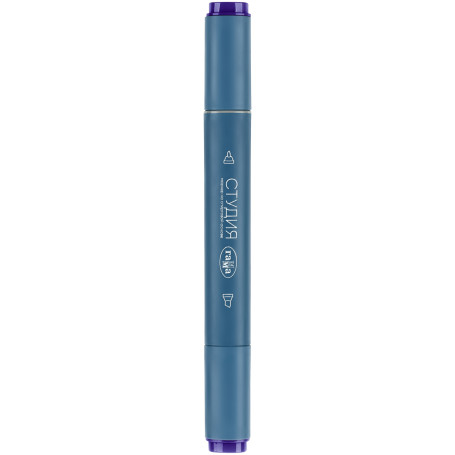 Double-sided marker for sketching Gamma "Studio", ultramarine purple, triangular body, bullet-shaped /wedge-shaped. tips