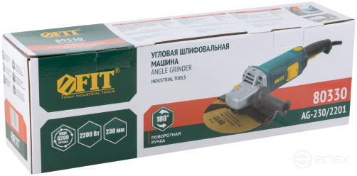 Angle grinder 2200 W; 6200 rpm; ClK 230 mm; 4.6 kg; used brushes; incline; float.start; repeat; box