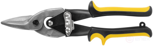 Ножницы по металлу "Оптима", усиленные, прорезиненные ручки, прямые 250 мм