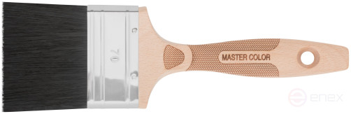 The brush is fluted, thick. 16 mm, 70% PBT/30% black natural. bristles, stainless steel crimp, width 70 mm