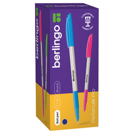 Ручка шариковая Berlingo "Perlamutik Pro" синяя, 0,7 мм, грип