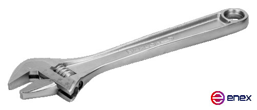 Chrome-plated adjustable wrench, length 110/grip 13 mm, industrial packaging