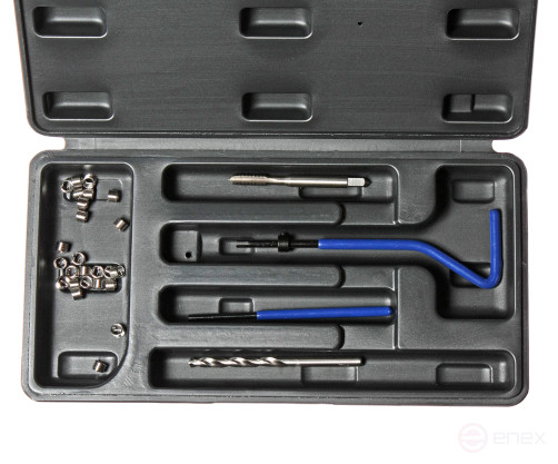 Набор инструментов и вставок для восстановления резьбы М5х0.8мм L=6.7мм 24 предмета JTC