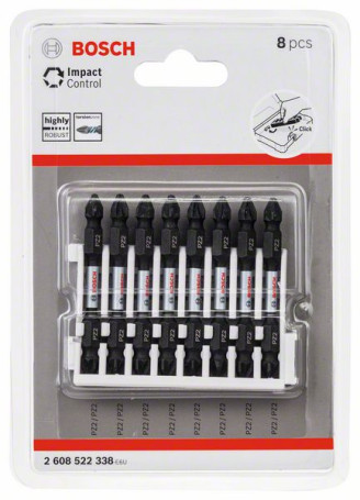 Packing bits for Impact Control screwdriver, 8 pcs., 2608522338