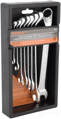 Набор комб. 75` коленчатых ключей АвтоDело PRO 8шт.(холдер) 36127