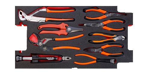 Fit&Go Набор шарнирно-губцевого инструмента и универсальные ножницы в ложементе, 9 предметов