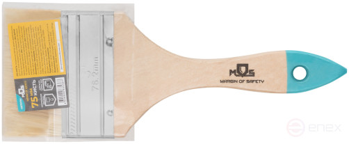 Flute brush, natural light bristles, wooden handle 3" (75 mm)